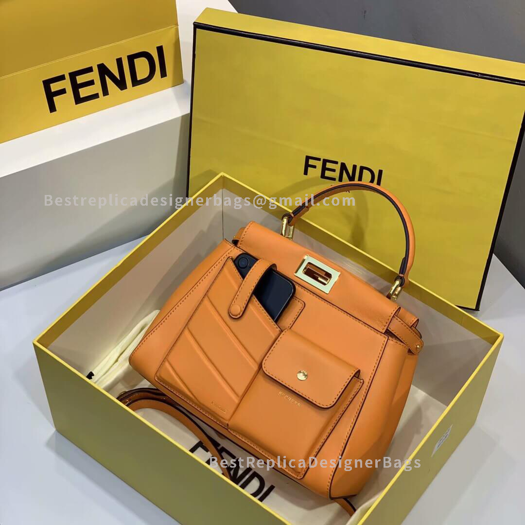 Fendi Peekaboo Iconic Mini Brown Leather Bag 2113